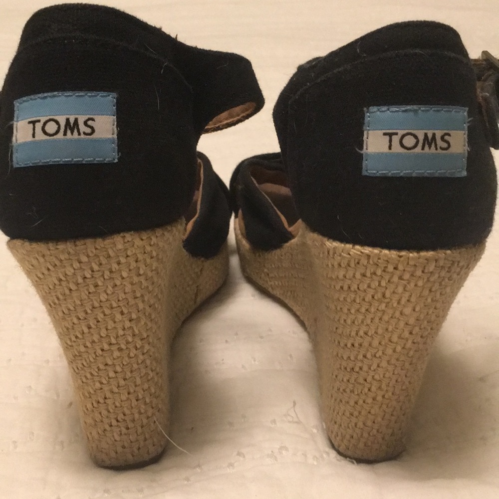 Black TOMS wedges